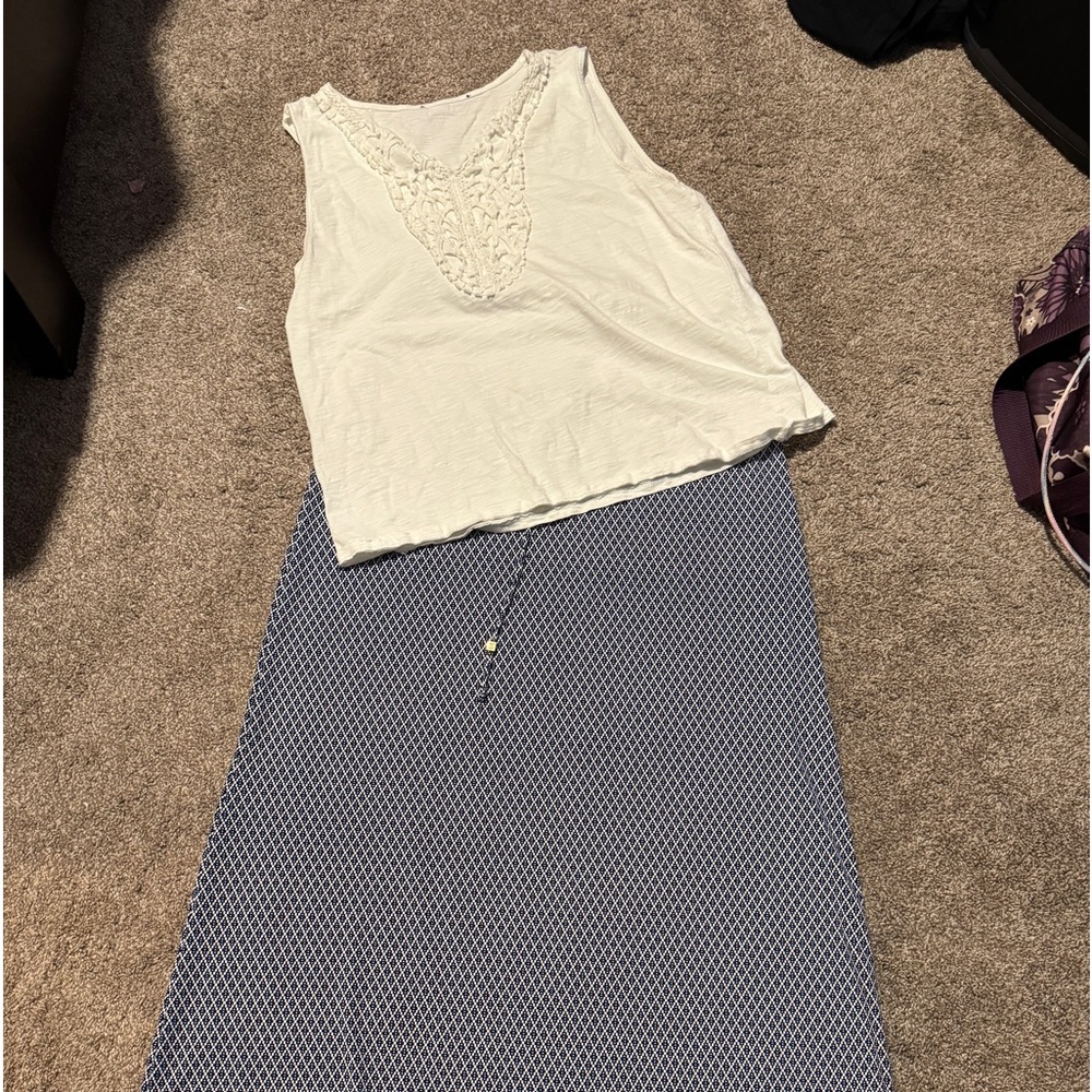 Micheal Kors Maxi and lace detail top
